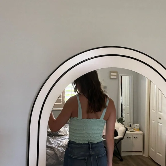 American Eagle ruffed teal cropped tank - Picture 4 of 6